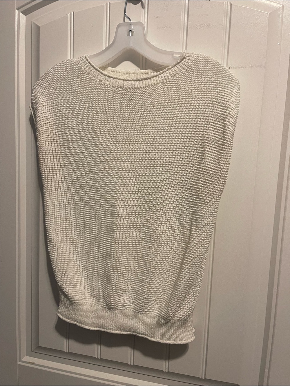 Loft Classic Women's Knit sleeveless sweater in Cream